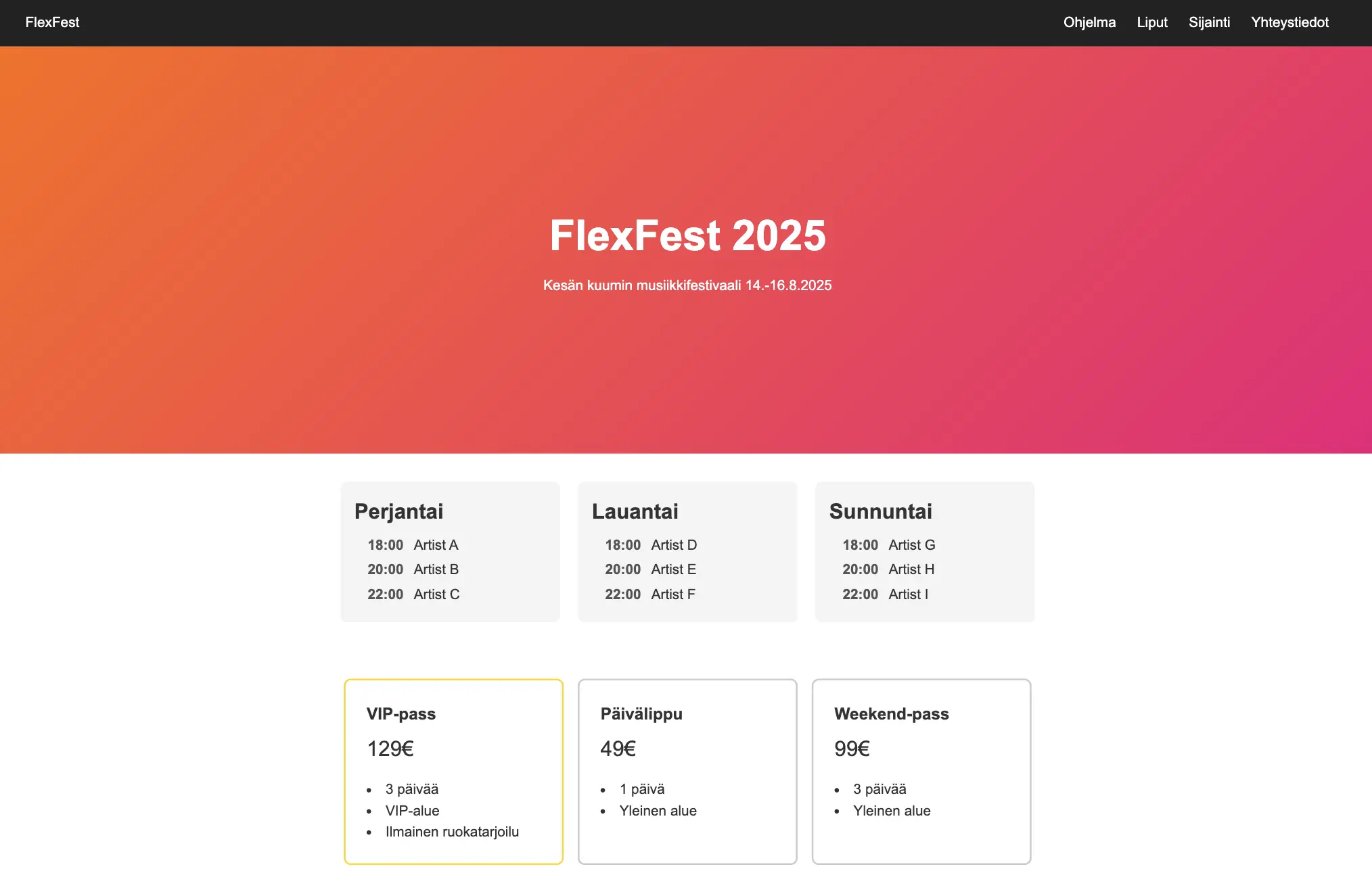 Flexfest 2025 website screenshot