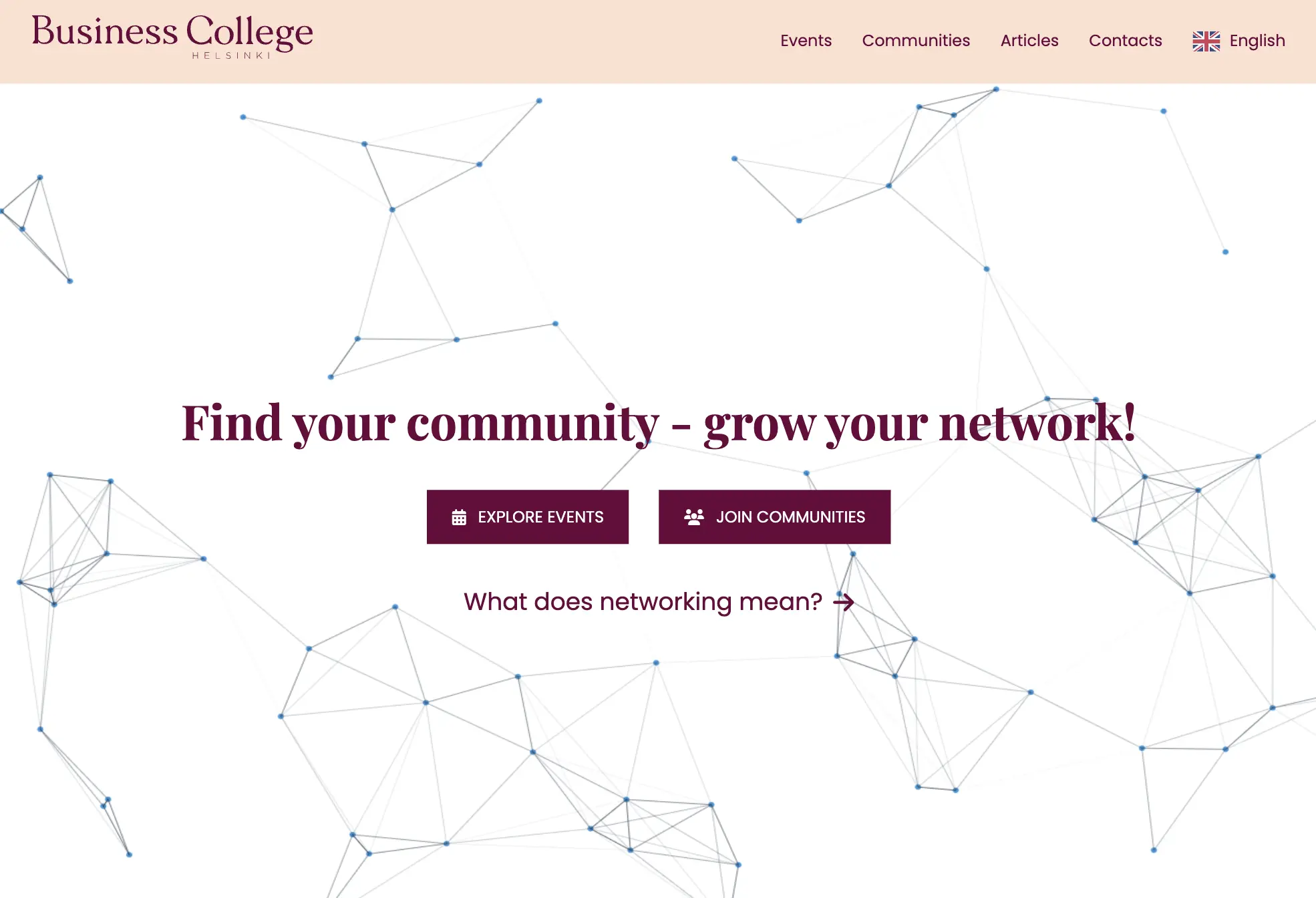 Find your community website main page screenshot